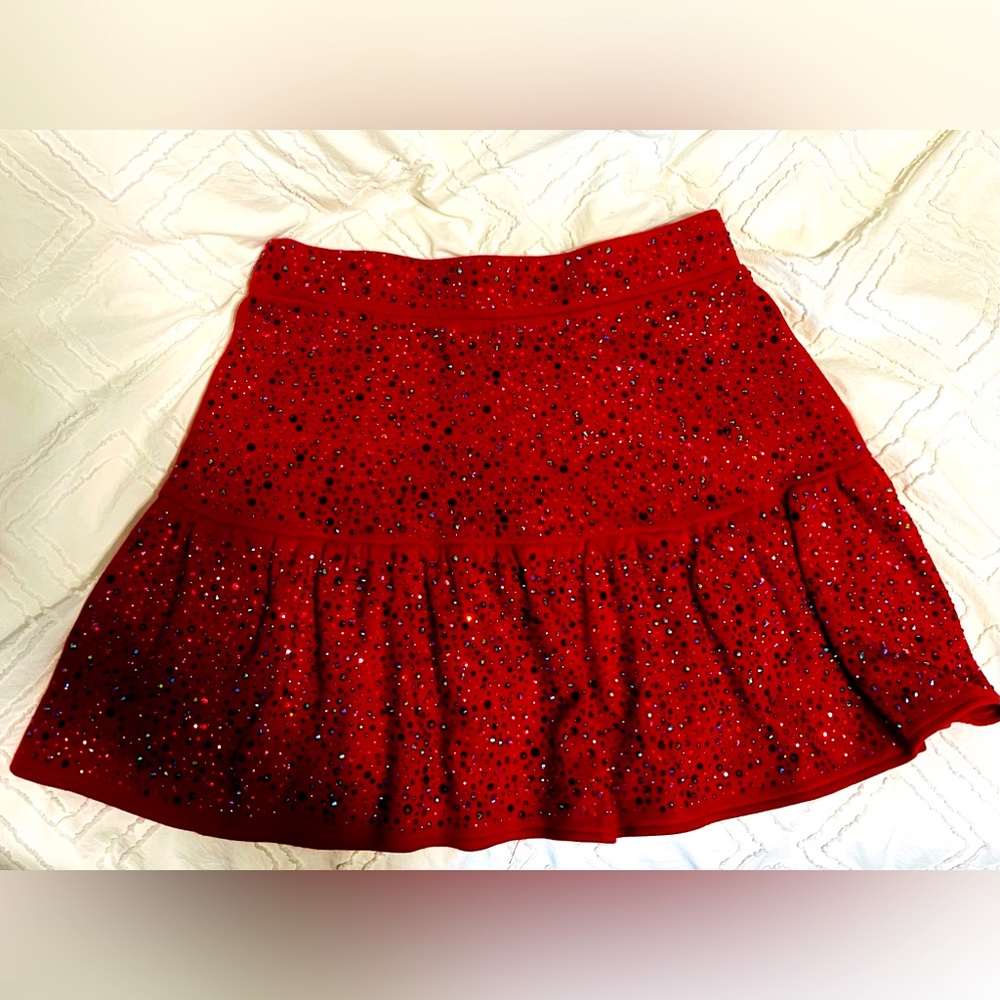 Red rhinestone skirt